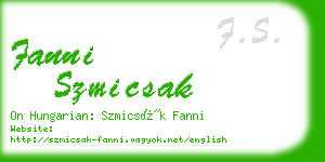 fanni szmicsak business card